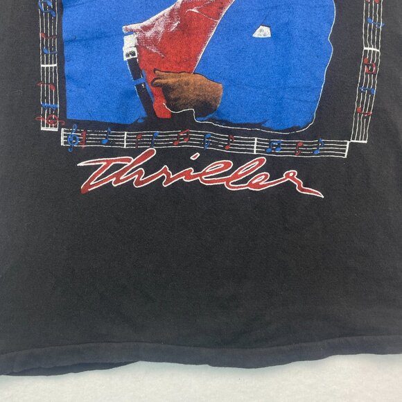 Vintage Michael Jackson T Shirt Large Thriller 80s Music Rap Bootleg Paki Cotton - Picture 5 of 15